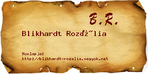 Blikhardt Rozália névjegykártya